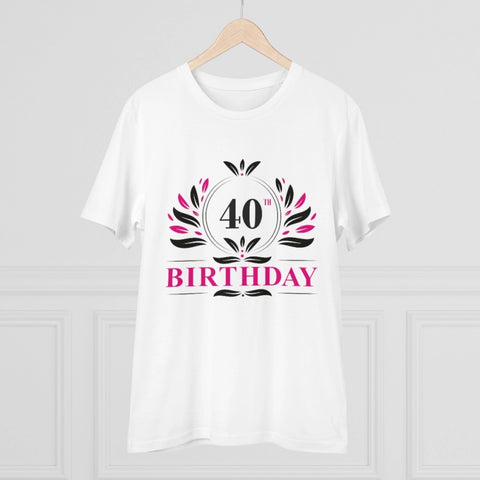 Generic Men's PC Cotton 40th Birthday Printed T Shirt (Color: White, Thread Count: 180GSM)