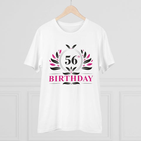 Generic Men's PC Cotton 56th Birthday Printed T Shirt (Color: White, Thread Count: 180GSM)