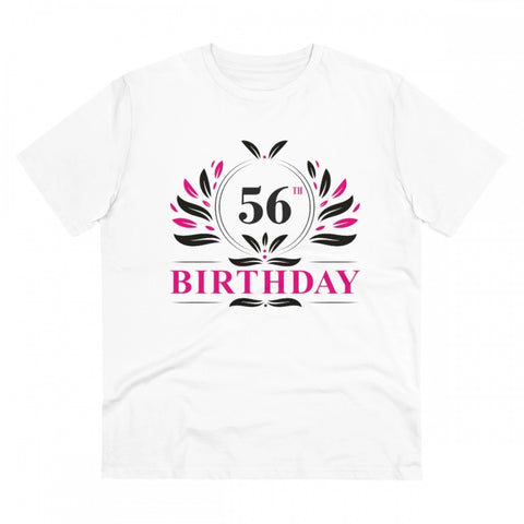 Generic Men's PC Cotton 56th Birthday Printed T Shirt (Color: White, Thread Count: 180GSM)