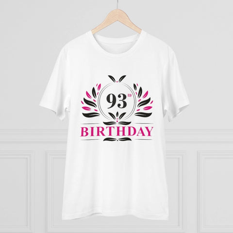 Generic Men's PC Cotton 93rd Birthday Printed T Shirt (Color: White, Thread Count: 180GSM)