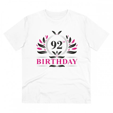 Generic Men's PC Cotton 92nd Birthday Printed T Shirt (Color: White, Thread Count: 180GSM)