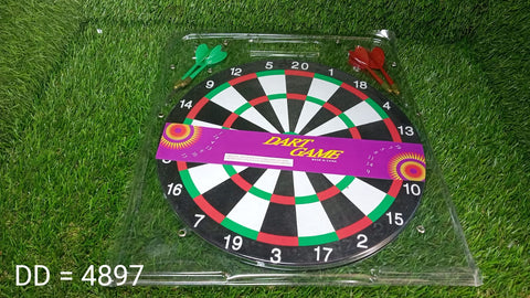 Dart board with game setup