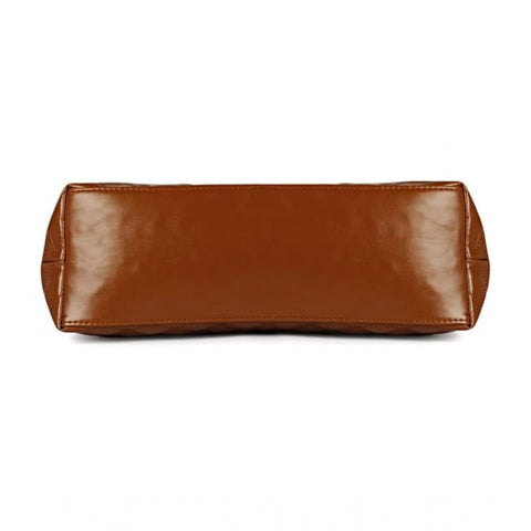 Generic Women's Polyurethane Textured  Shoulder Bag (Dark Brown)