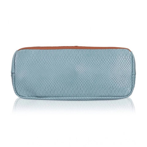 Generic Women's Faux Leather Textured Tote Bag (Grey)