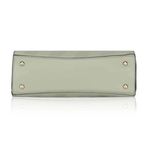 Generic Women's Faux Leather Textured Adjustable Long Belt Handbag (Green)