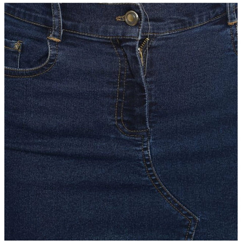 Generic Women's Denim Stitching Pattern Buttoned Skirt (Blue)