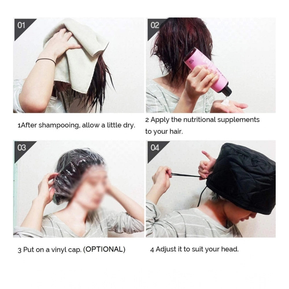 Generic Plastic Head Spa Cap Treatment with Beauty Steamer (Pink)