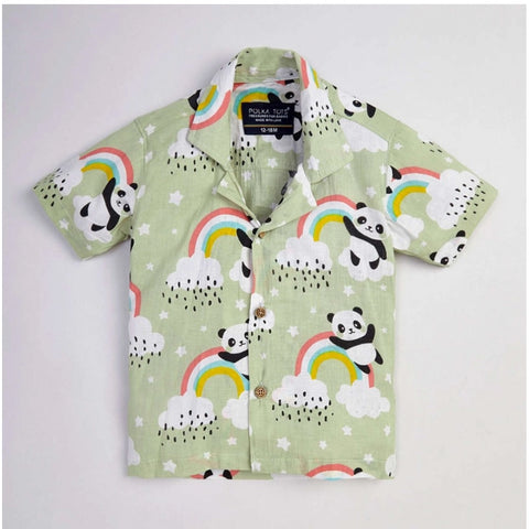 Generic Boy's Lycra Blend Printed Short Sleeve Shirt and Shorts Set (MultiColor)