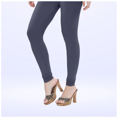 Generic Women's Cotton Blended Solid Churidar leggings (Navy)