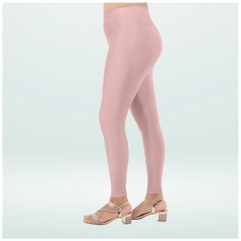 Generic Women's Cotton Blended Solid Shimmer Ankle leggings (Onion)