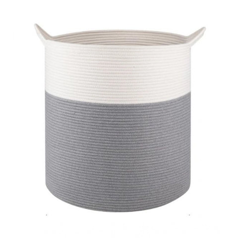 Generic Cotton 12x14 Inch- 1 Pcs Storage Basket For Clothes (Gray-White)