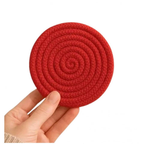 Generic Cotton 6 Pcs Set Tea Coaster 6 Pcs Set (Red)
