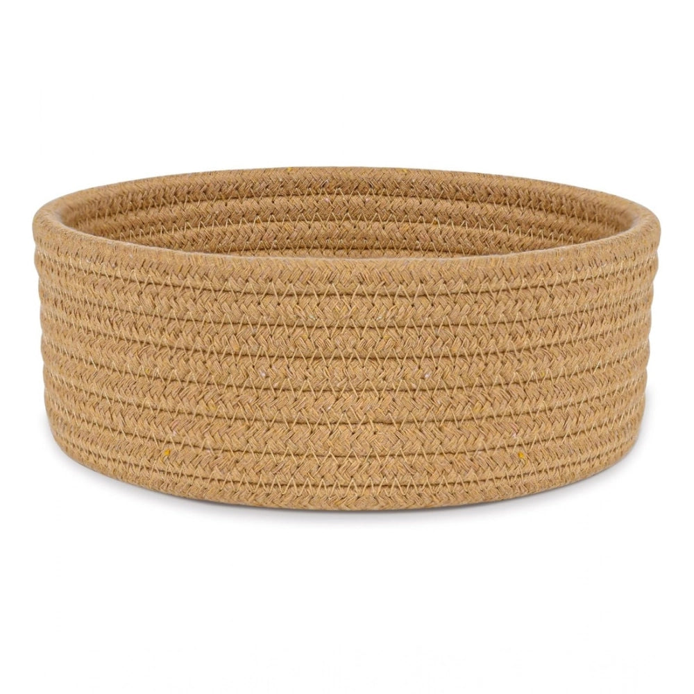 Generic Cotton 8x3 Inch Round 1 Pcs Bedside Organizer (Beige)