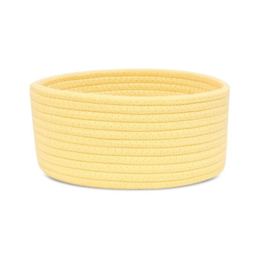Generic Cotton 8x3 Inch Round 1 Pcs Bedside Organizer (Yellow)