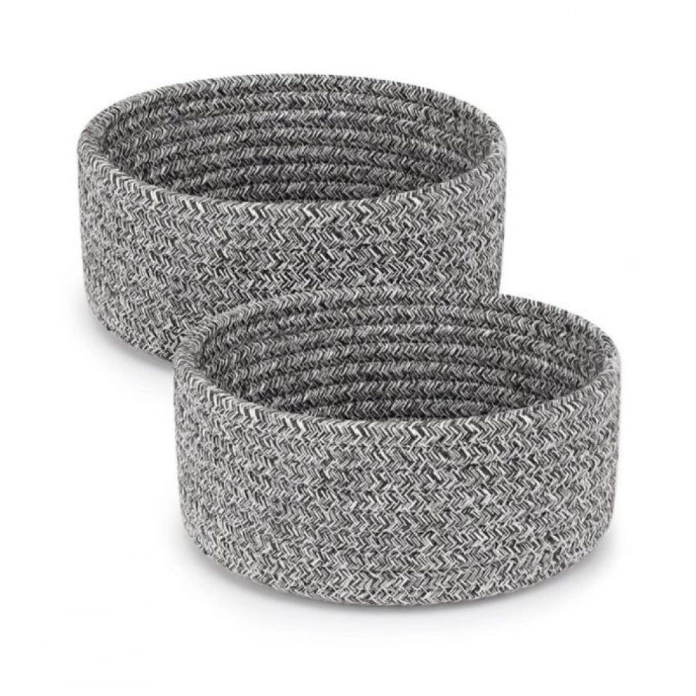 Generic Cotton 8x3 Inch Kidi Round 2 Set Bedside Organizer (Black)