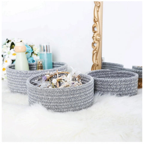 Generic Cotton 8x3 Inch Kidi Round 3 Set Bedside Organizer (Gray)