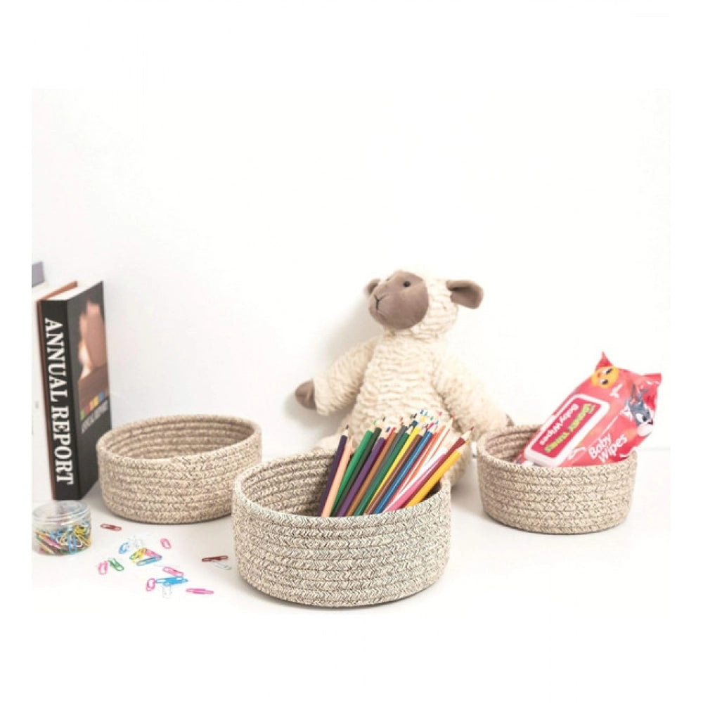 Generic Cotton 8x3 Inch Kidi Round 3 Set Bedside Organizer (Kidi)