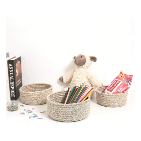 Generic Cotton 8x3 Inch Kidi Round 3 Set Bedside Organizer (Kidi)