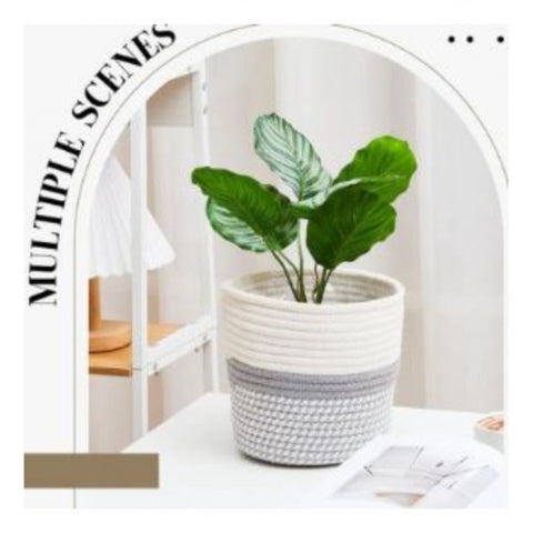 Generic Cotton Flower Pot (Gray White)