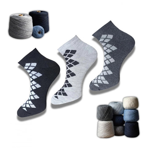 Generic 3_Pair Set Unisex Casual Cotton Printed Low Cut Socks (Multicolor)