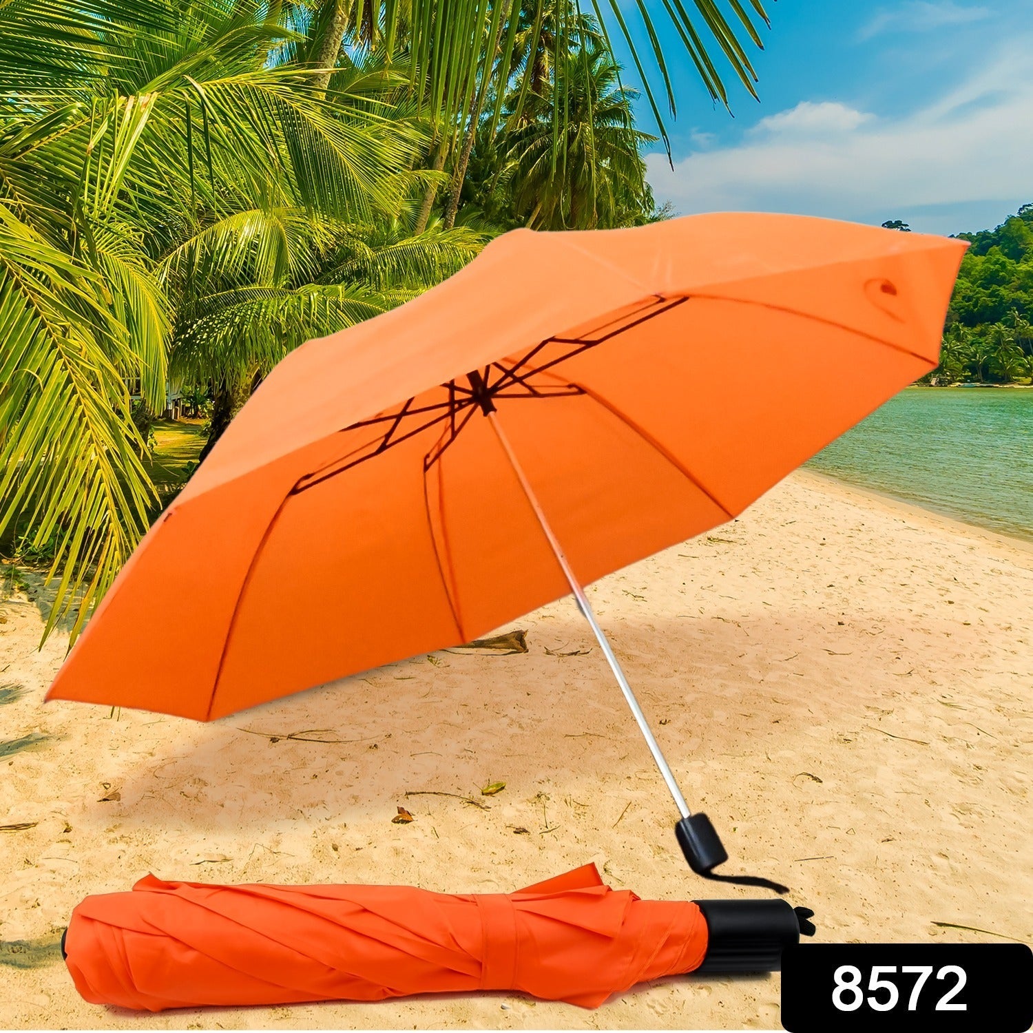 2-Fold Manual Open Umbrella | Windproof, Sunproof & Rainproof | Easy to Hold & Carry | Umbrella for Women, Men & Kids (1 Pc)